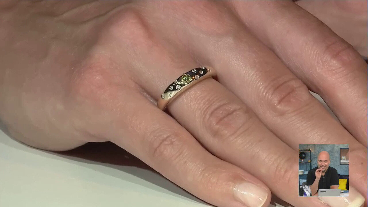 Video Anello in oro con Diamante Giallo VS1 (Annette)