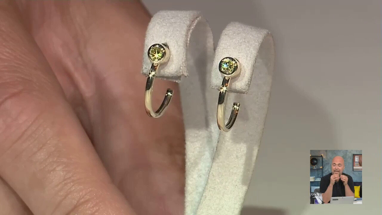 Video Orecchini in oro con Diamante Giallo VS1 (Annette)