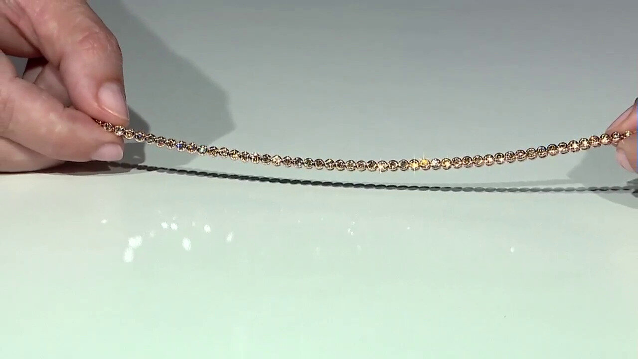 Video 9K SI1 Argyle Rose De France Diamond Gold Bracelet (Annette)