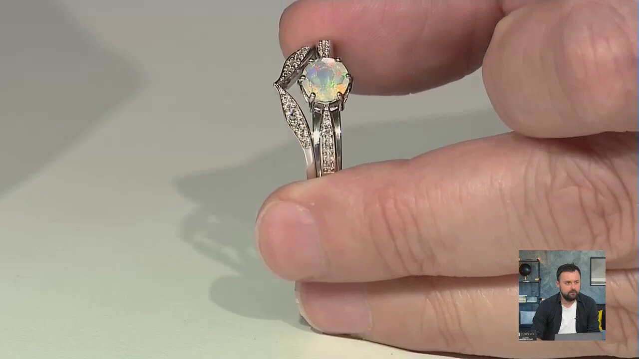 Video Set anelli in argento con Opale di Welo e Zircone