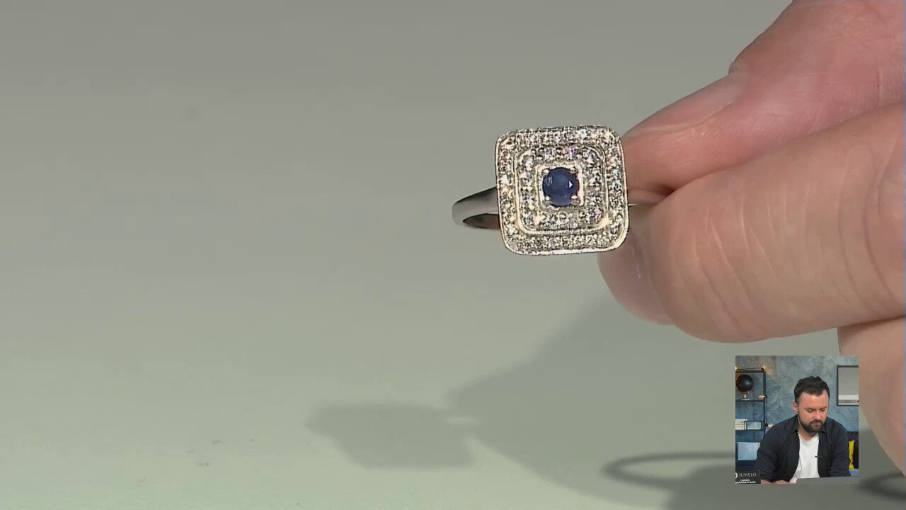 Video Anello placcato in platino con Zaffiro Kanchanaburi