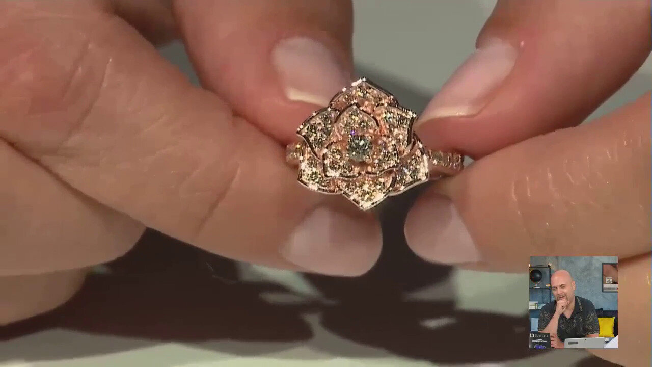 Video Anello in oro con Diamante Rose de France SI1 di Argyle (Annette)