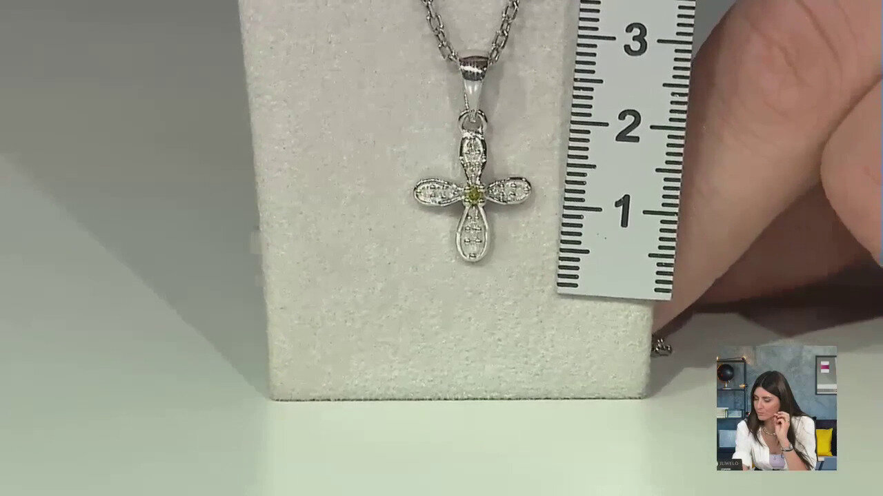 Video Ciondolo in argento con Diamante Giallo I2