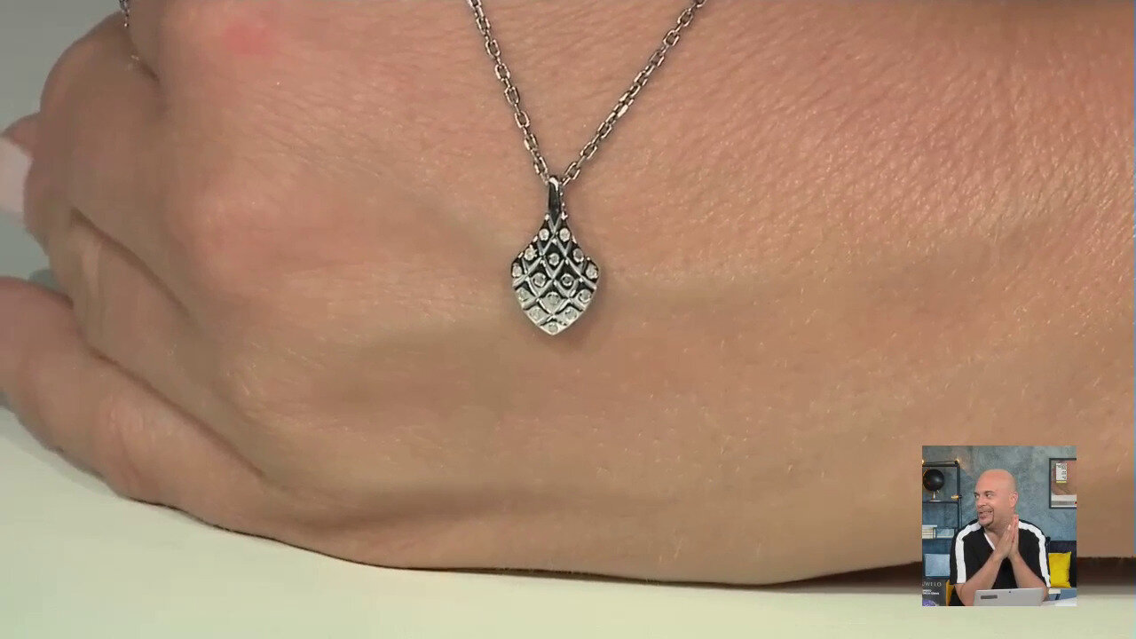 Video Ciondolo in argento con Diamante I4 (J)