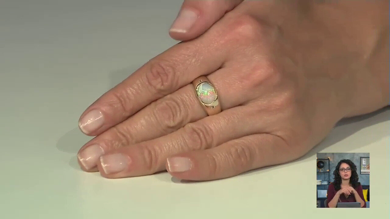 Video Anello in oro con Opale di Welo (Adela Gold)