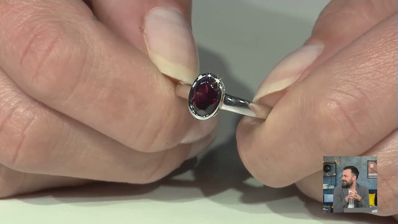 Video Anello in argento con Rodolite (MONOSONO COLLECTION)