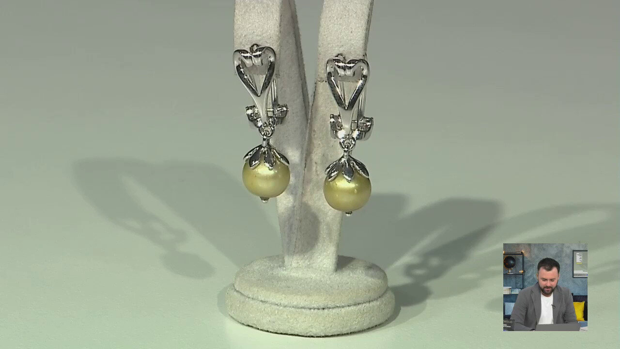 Video Orecchini con chiusura a clip in argento con Perla di Acqua Dolce (MONOSONO COLLECTION)