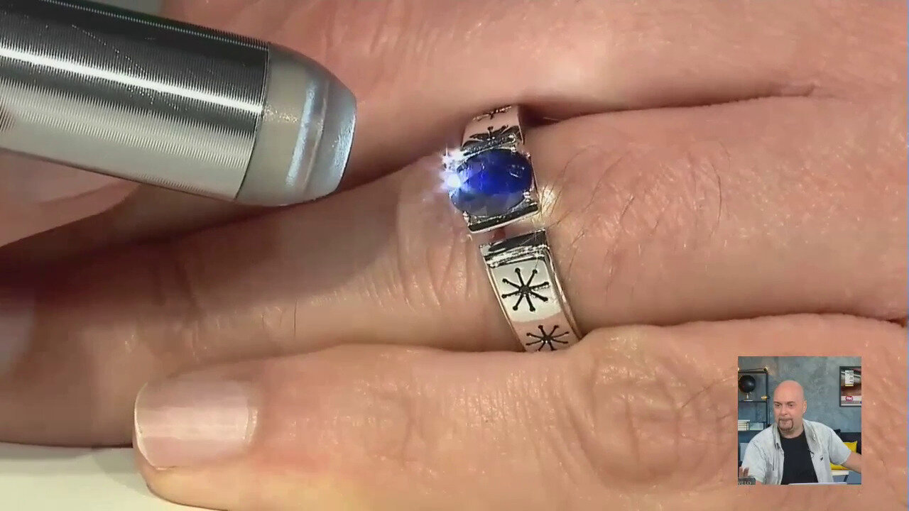 Video Anello in argento con Zaffiro Blu (TPC)