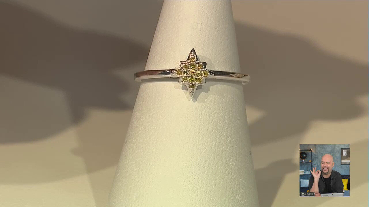 Video Anello in argento con Diamante Giallo SI1