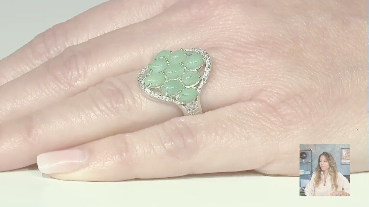 Video Anello in argento con Crisoprasio Imperiale