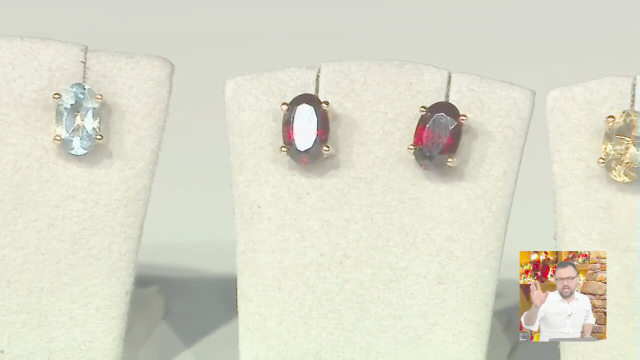 Video Set con orecchini in argento con gemme miste
