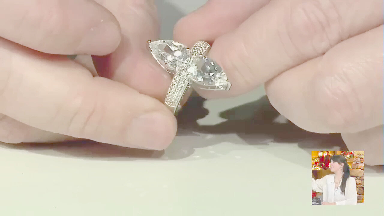 Video Anello in argento con Topazio Bianco