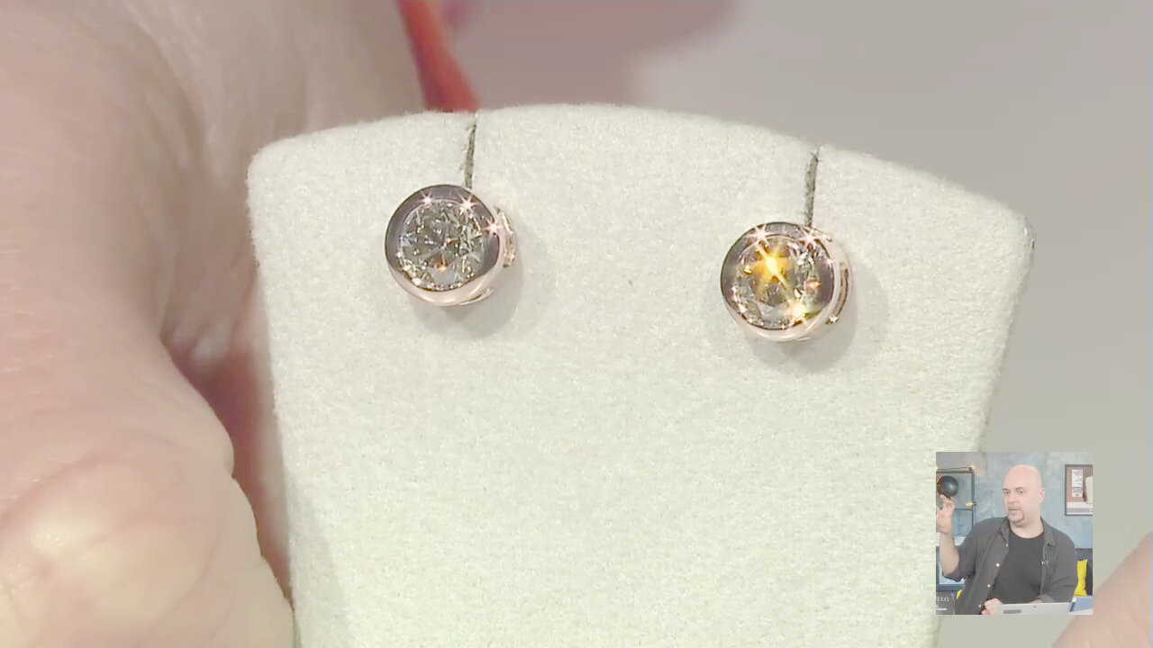 Video Orecchini in oro con Diamante Rose de France VS1 di Argyle (Annette)