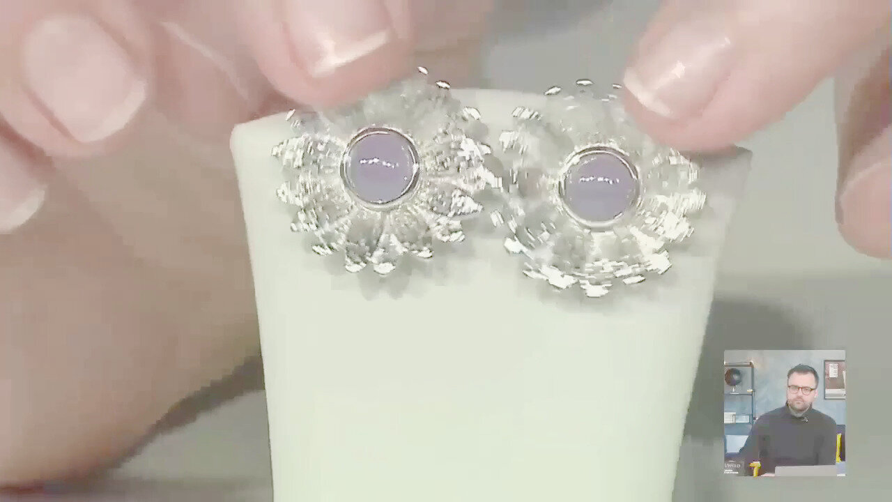 Video Orecchini in argento con Giada Lavanda (MONOSONO COLLECTION)