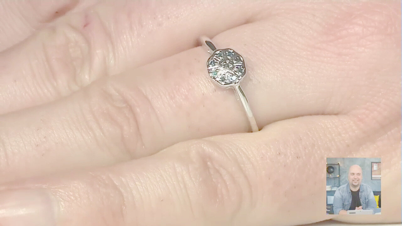 Video Anello in argento con Diamante Blu I2