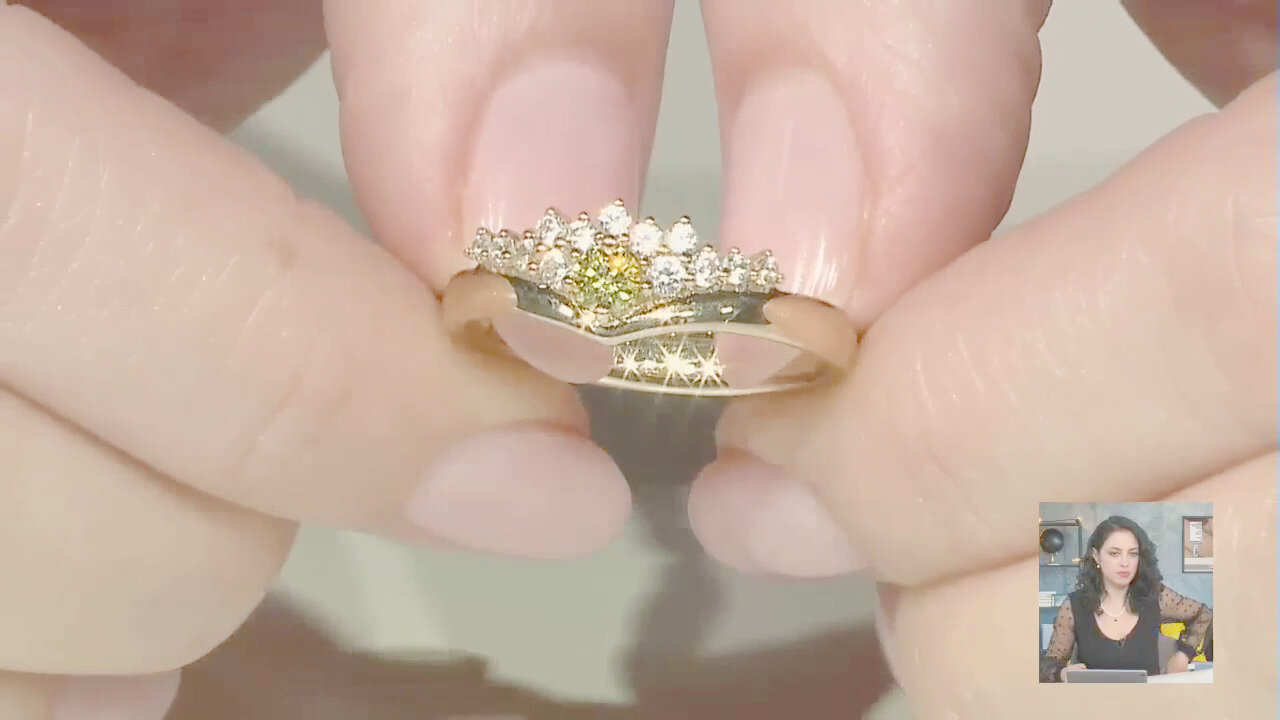 Video Anello in oro con Diamante Giallo SI2 (de Melo)