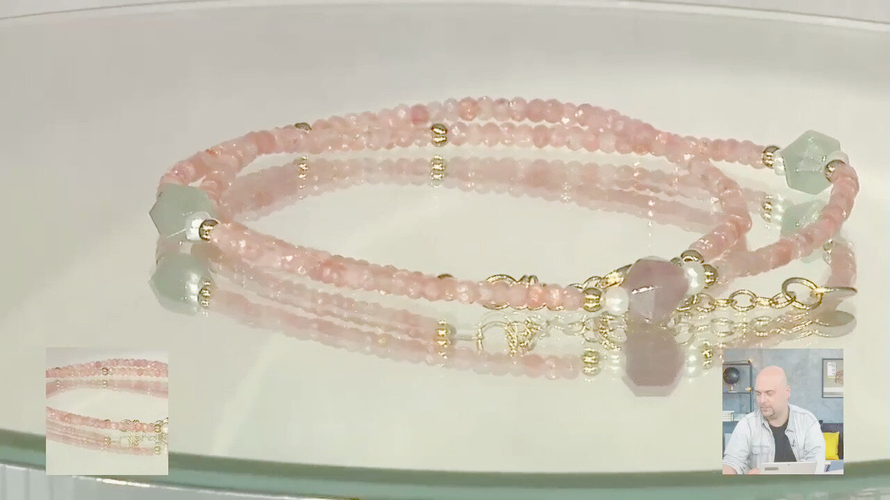 Video Collana in argento con Quarzo Fragola