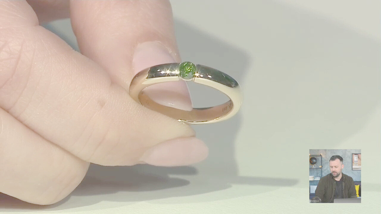 Video Anello in oro con Diamante Verde VS1 (Annette)