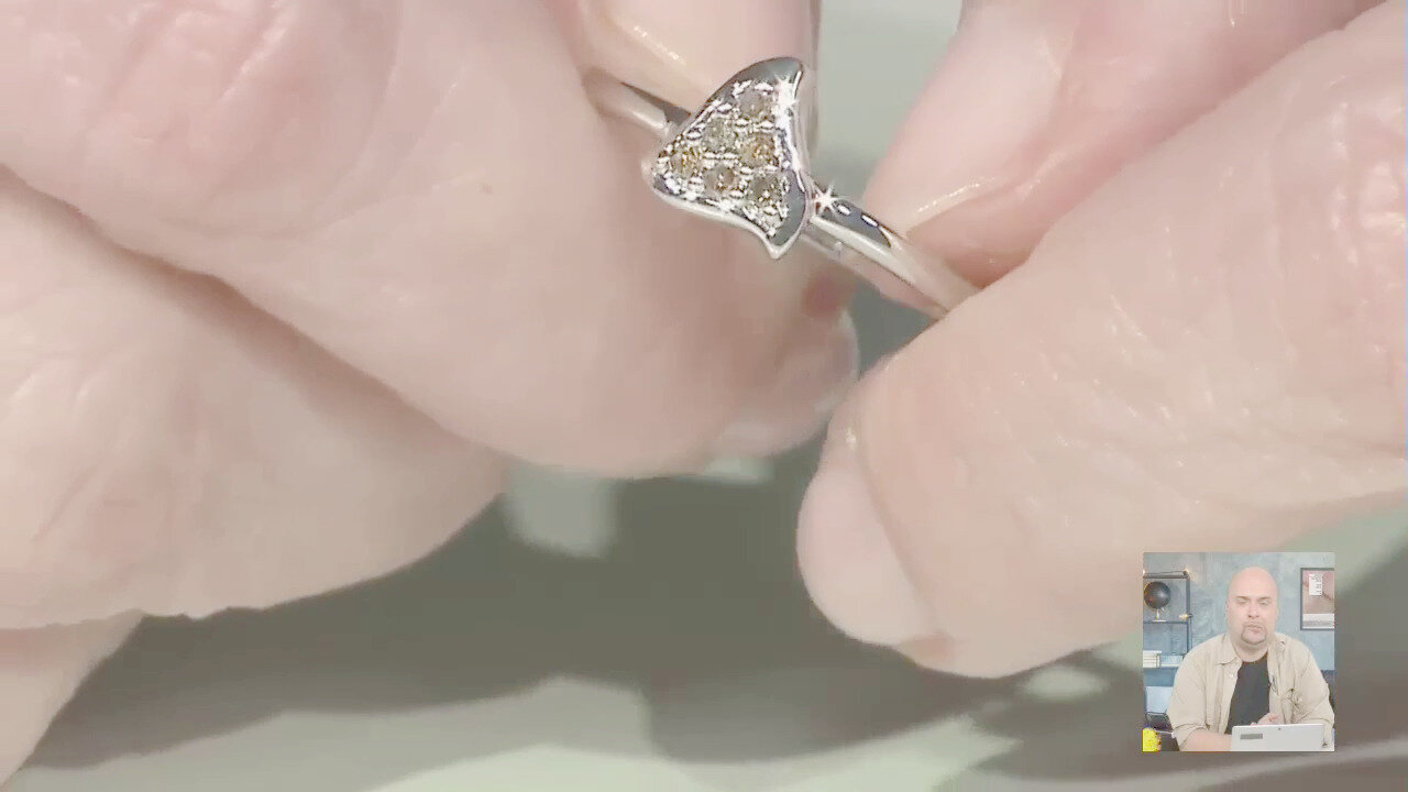 Video Anello in argento con Diamante Champagne I3