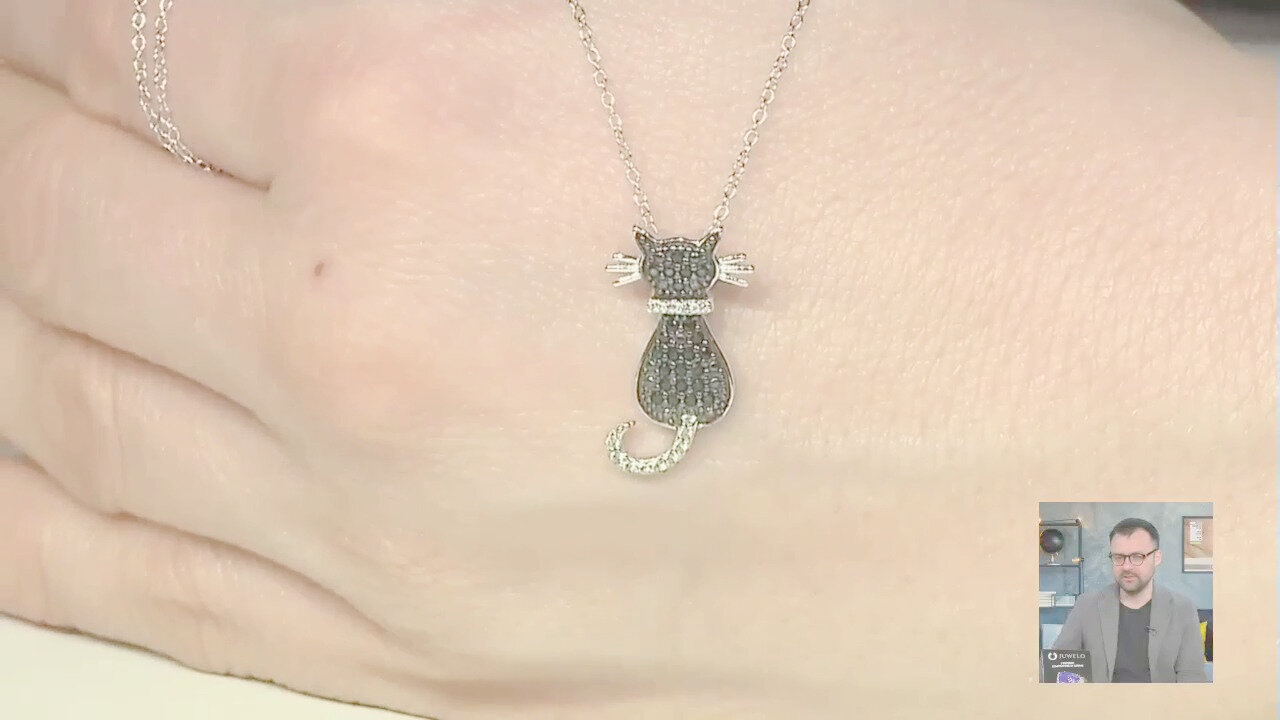 Video Collana in argento con Spinello Nero