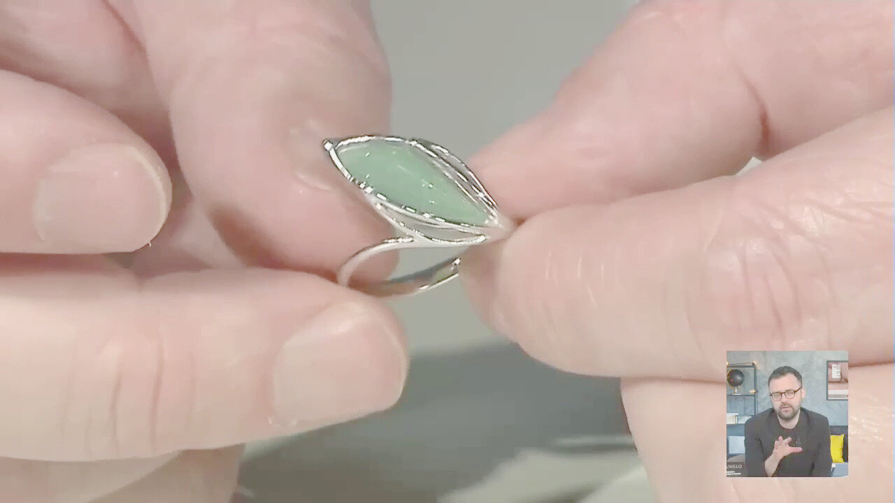 Video Anello in argento con Quarzo Verde (dagen)