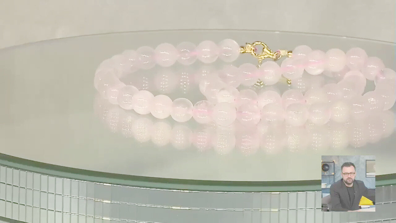 Video Collana in argento con Quarzo Rosa