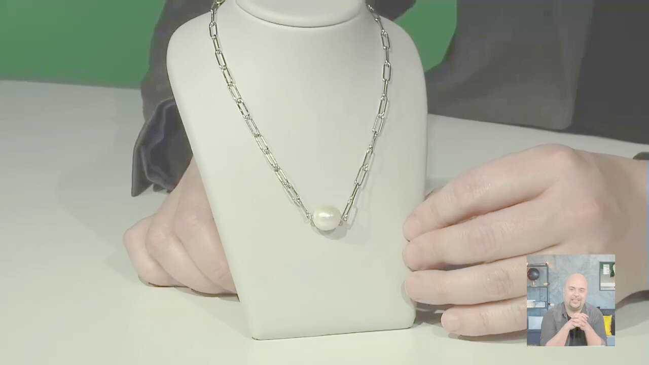 Video Collana in argento con Perla di Acqua Dolce (TPC)