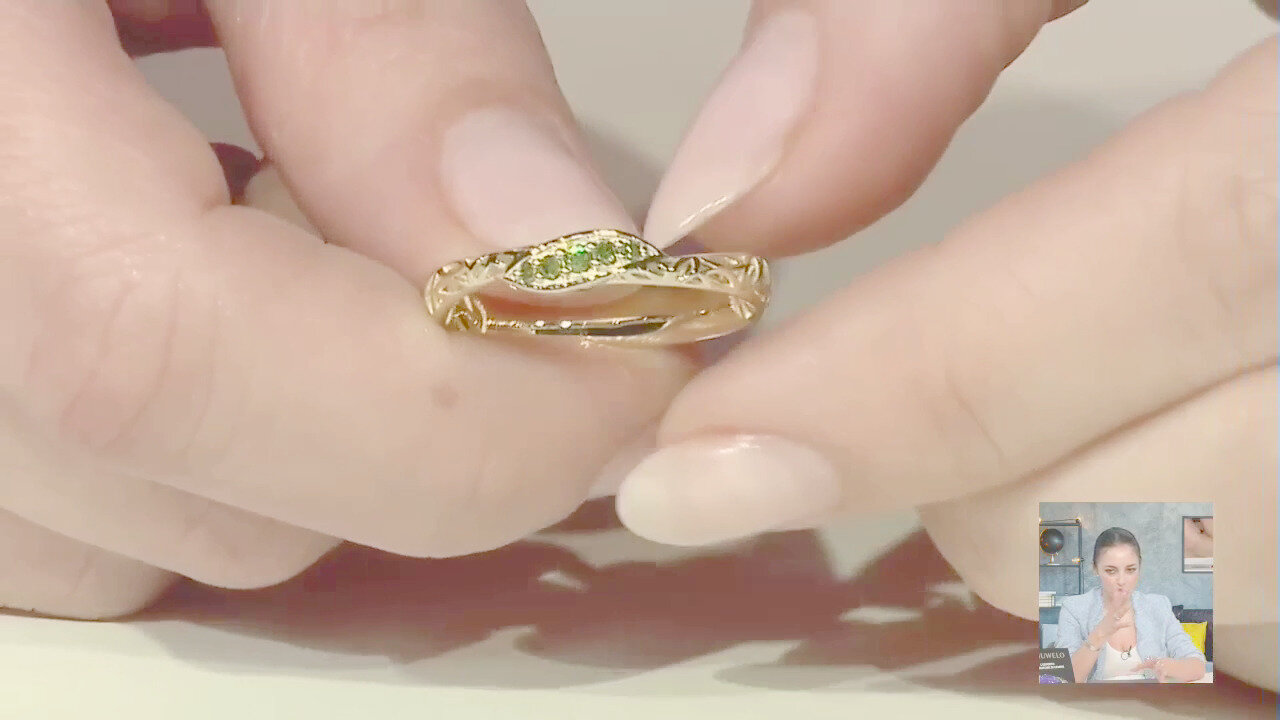 Video Anello in oro con Diamante Verde I1 (Ornaments by de Melo)