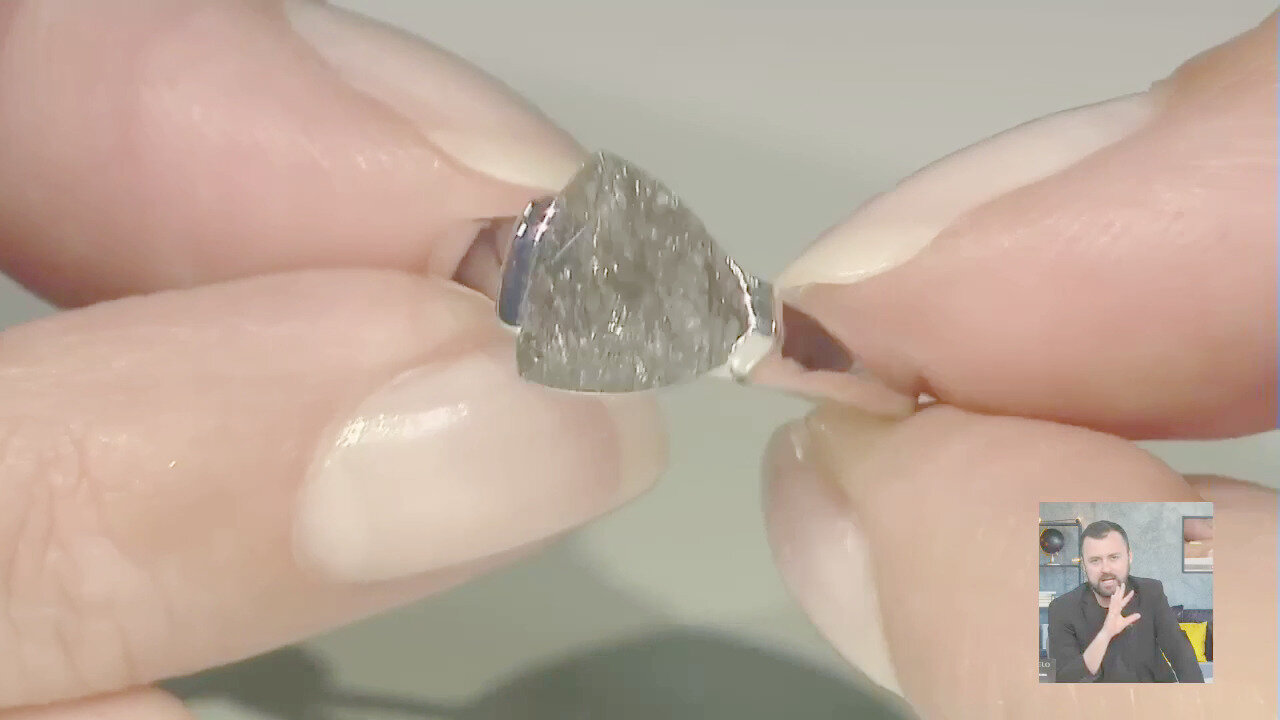 Video Anello in argento con Quarzo Rutilato Nero