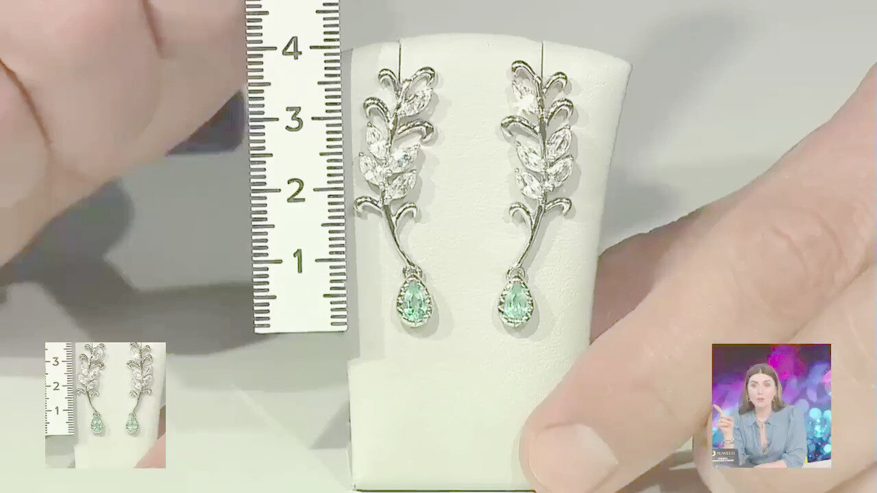 Video Orecchini in argento con Smeraldo Colombiano