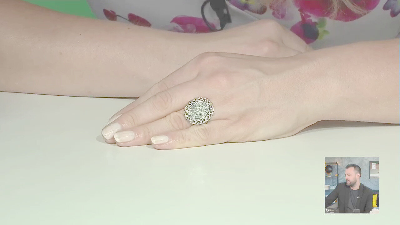 Video Anello in argento con Agata Glitter Argentata