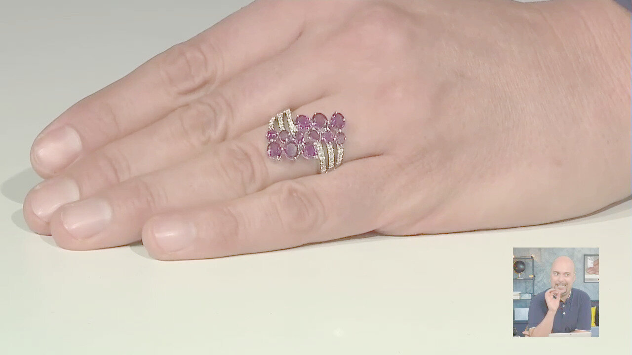 Video Anello in argento con Rodolite