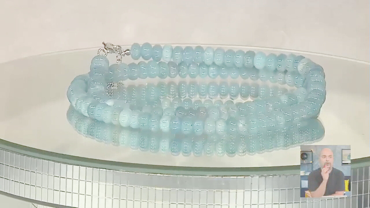 Video Collana in argento con Quarzo Pacific Blue