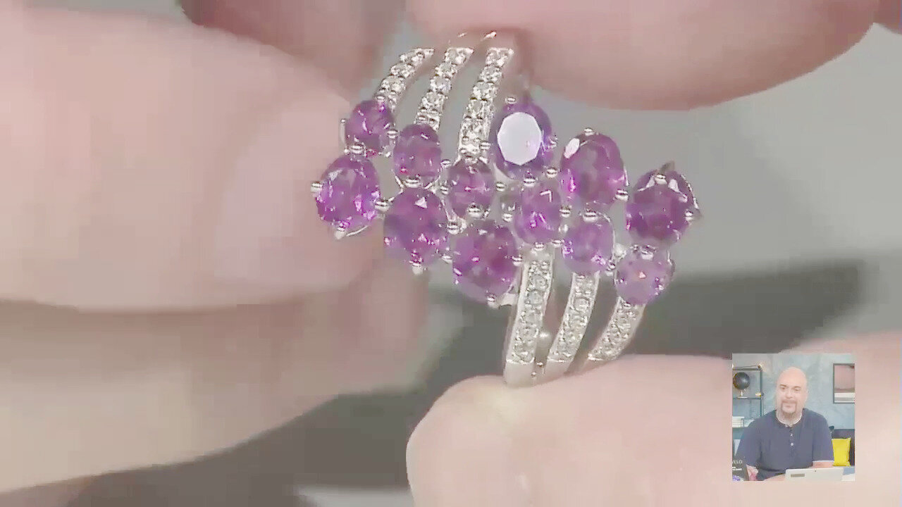 Video Anello in argento con Rodolite