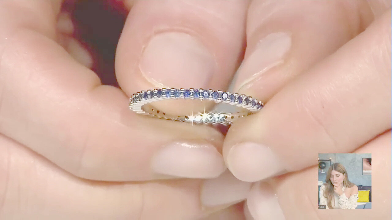 Video Anello in argento con Zaffiro Blu