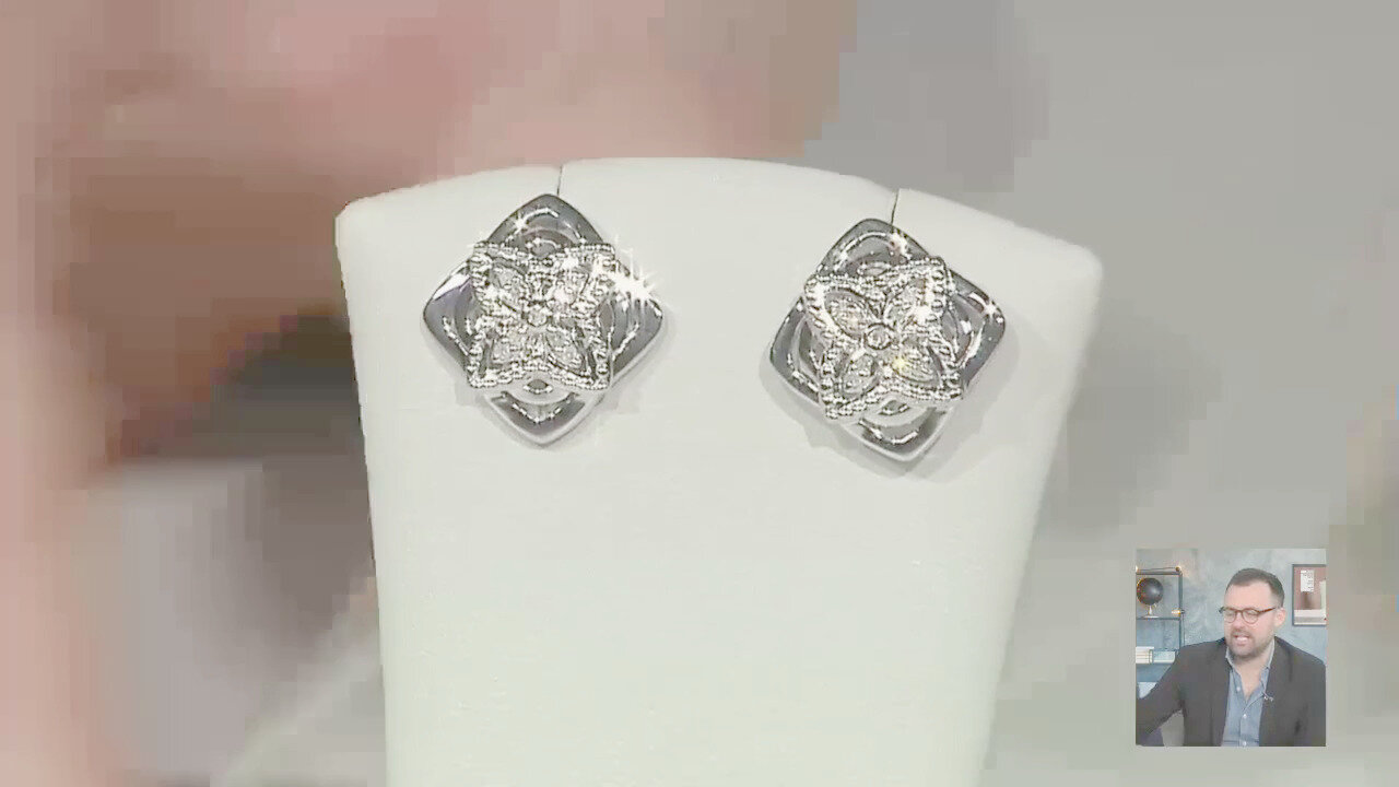 Video Orecchini in argento con Diamante I2 (I)