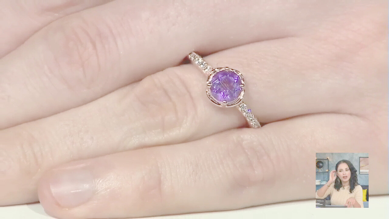 Video Anello in argento con Ametista Siberiana