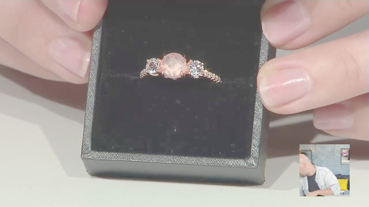 Video Anello in argento con Quarzo Rosa