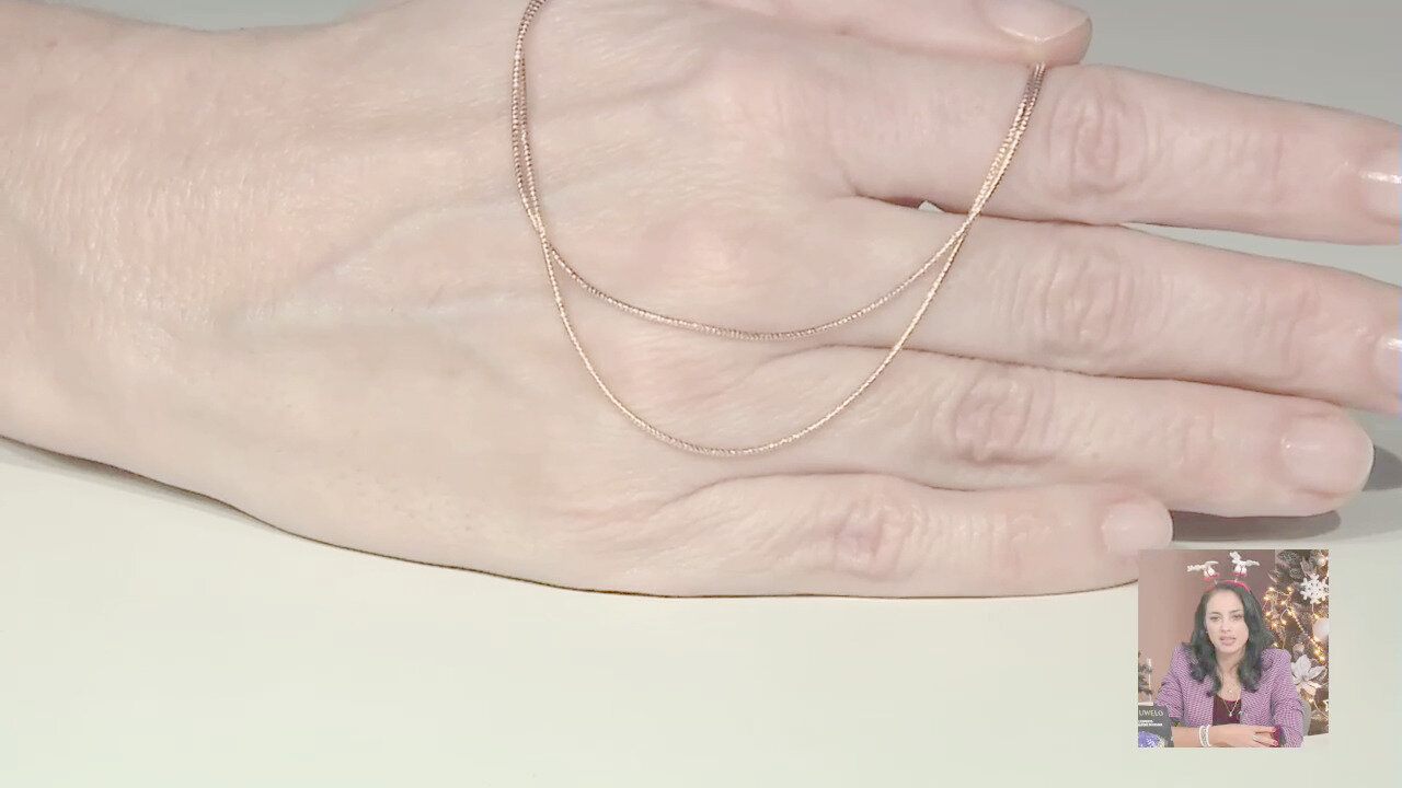 Video Catenina a serpente in argento 925 placcato oro rosa - 80 cm - 6,4 g