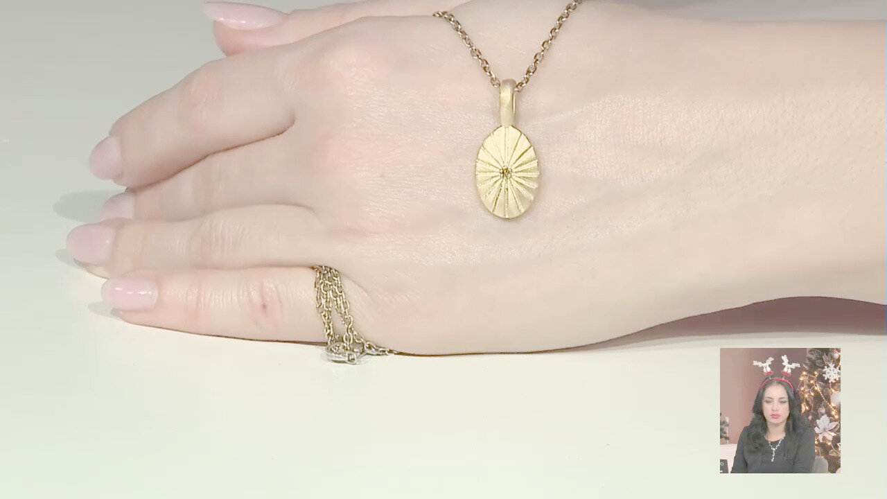 Video Ciondolo in ottone con Diamante Giallo I3 (Juwelo Style)