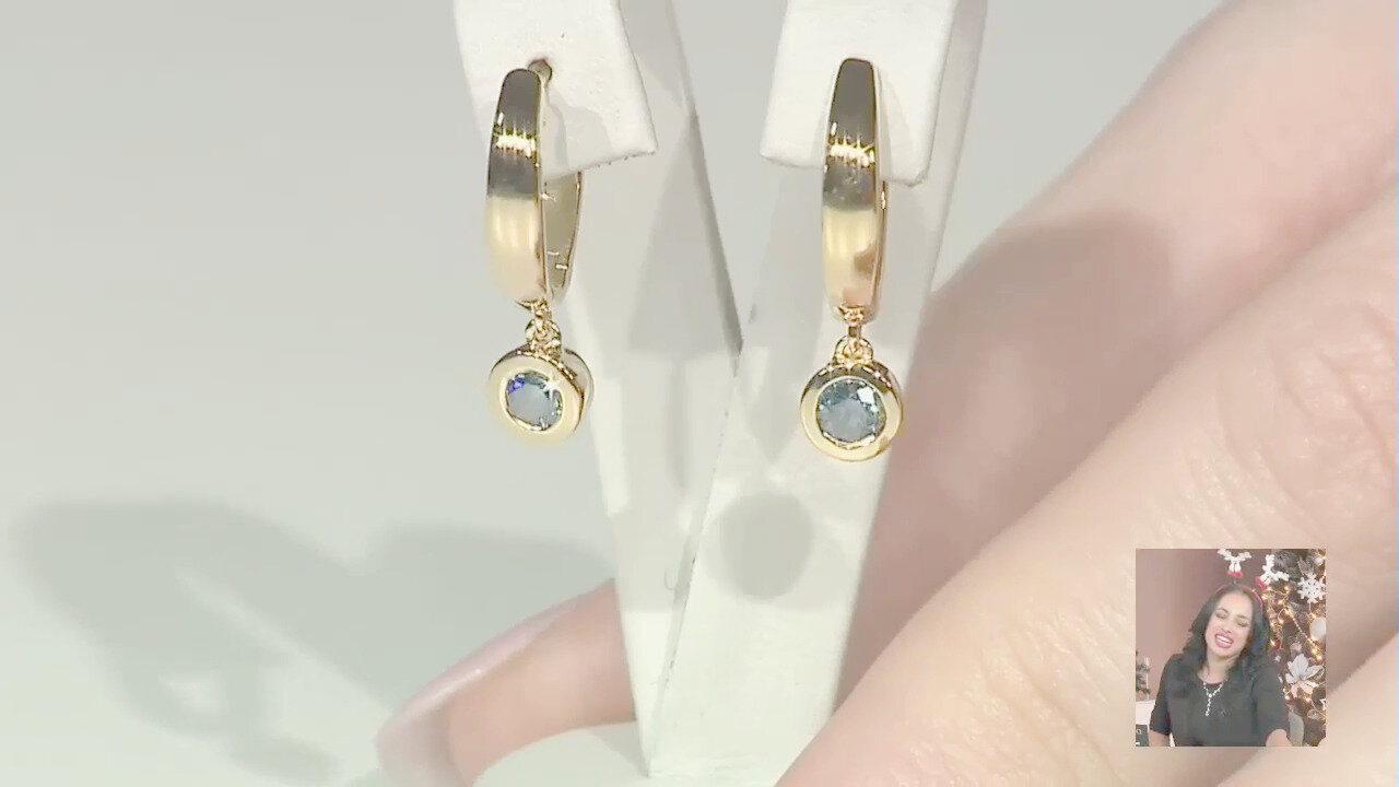 Video Orecchini in argento con Diamante Blu I2