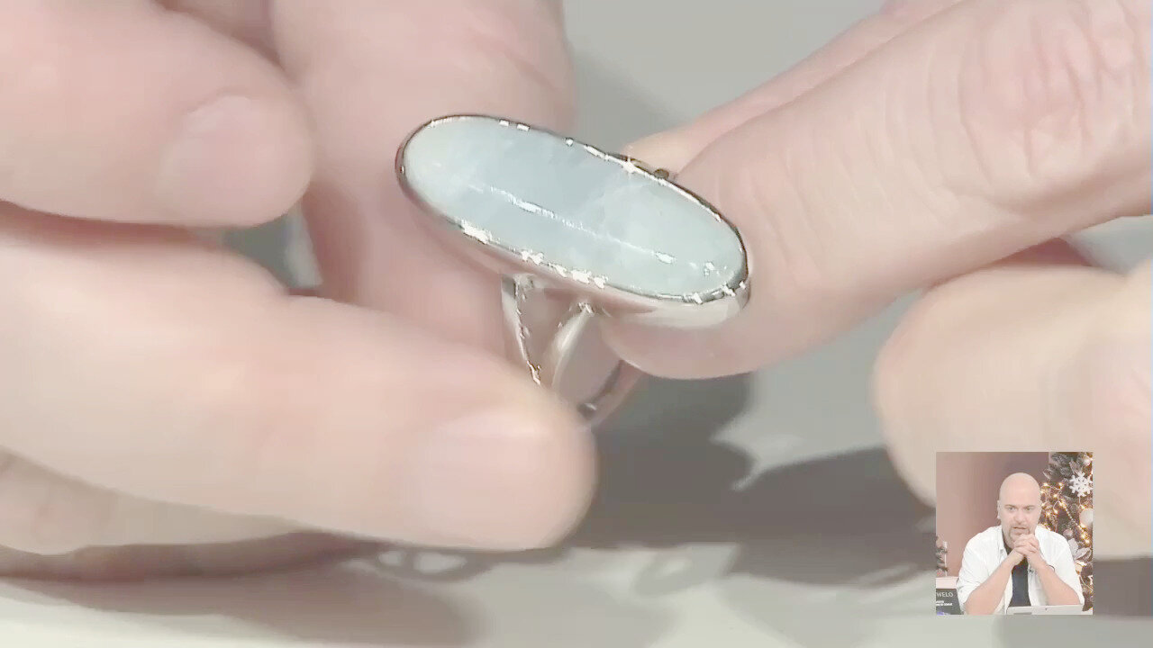 Video Anello in argento con Acquamarina