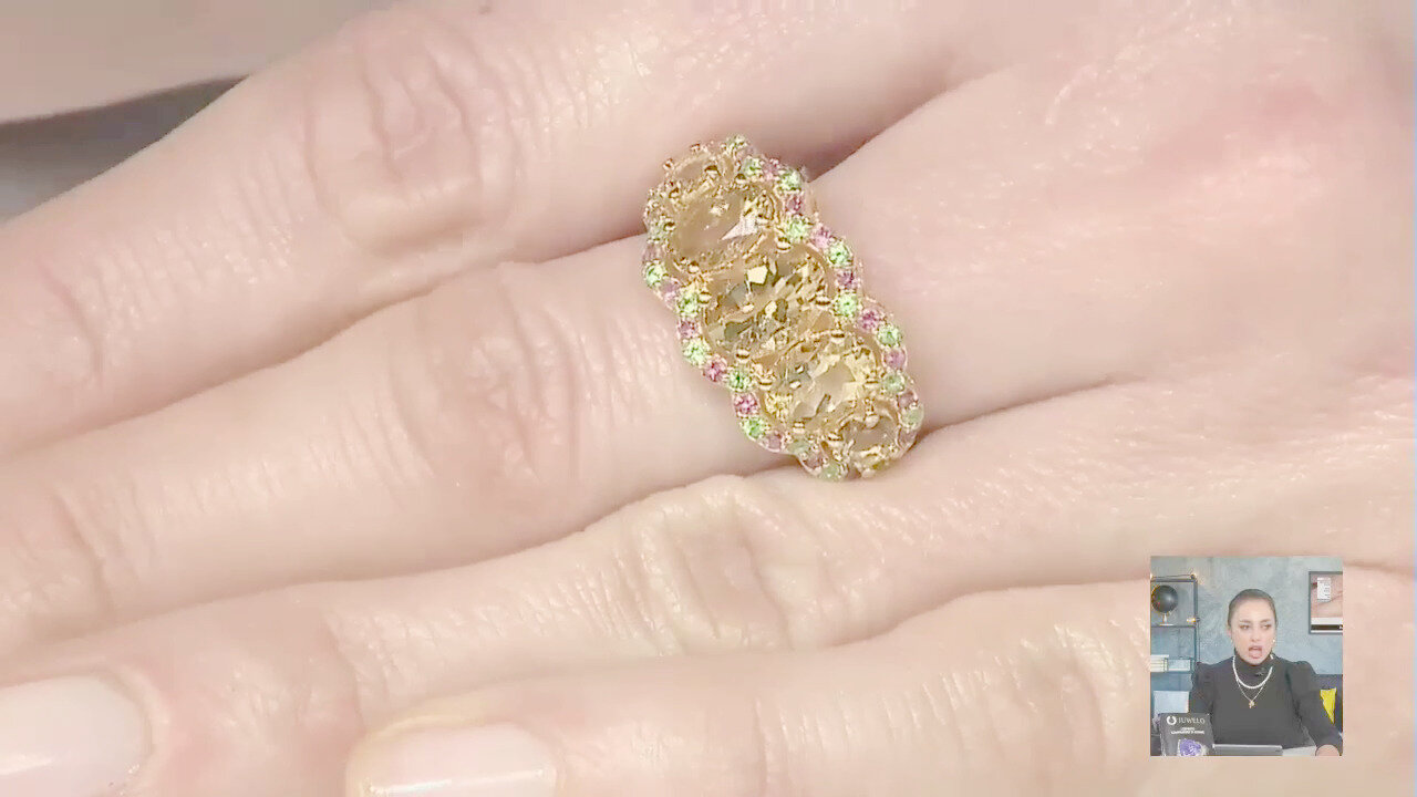 Video Anello in argento con Berillo Giallo