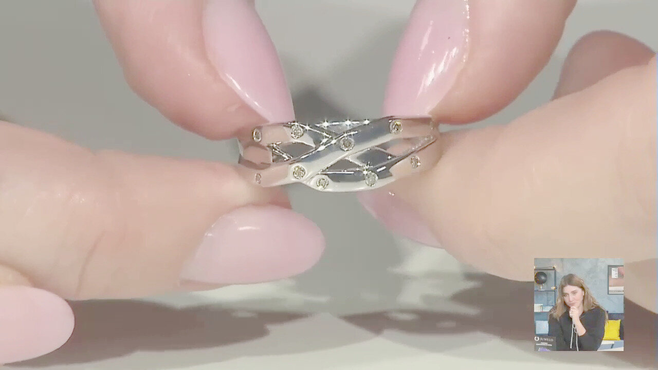 Video Anello in argento con Diamante Champagne SI2