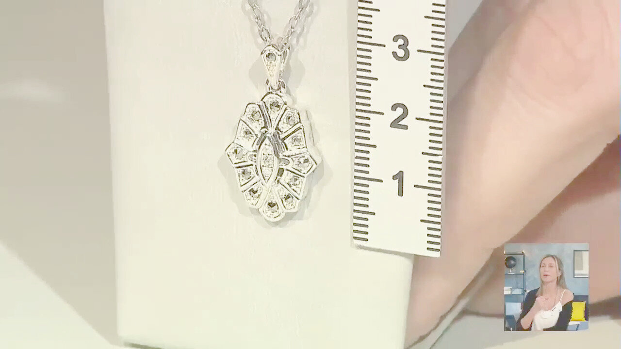 Video Ciondolo in argento con Diamante I2 (J) (Annette classic)