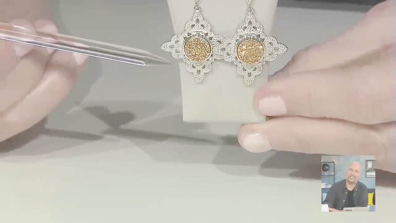 Video Orecchini in argento con Agata Glitter Dorata