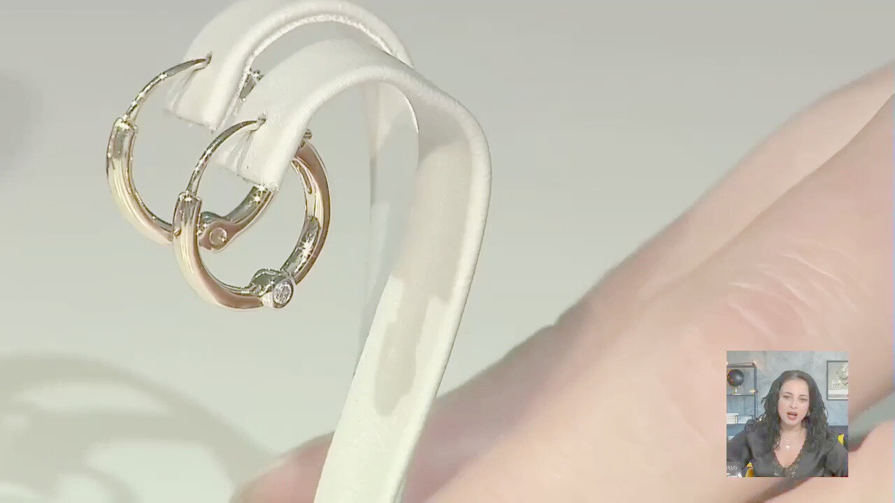 Video Orecchini in oro con Diamante SI1 (G) (Annette)