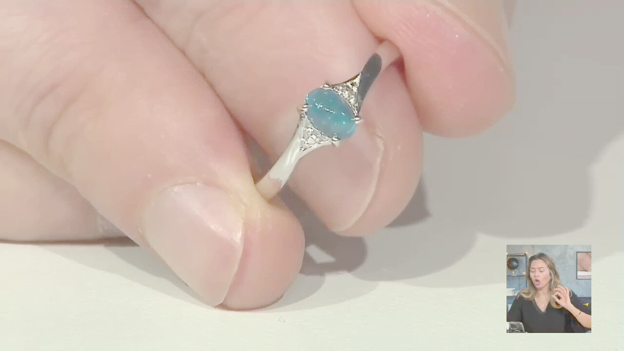Video Anello in argento con Apatite Blu Royal