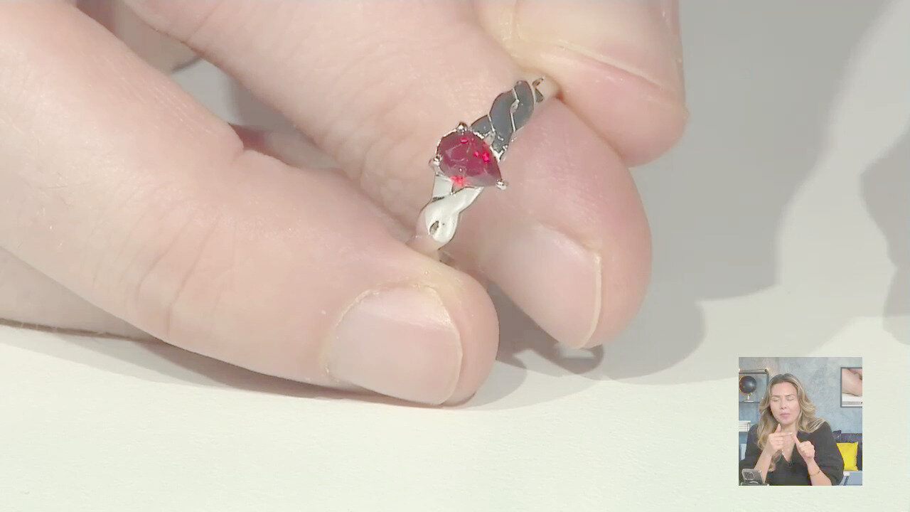 Video Anello placcato in platino con Rubino Malawi