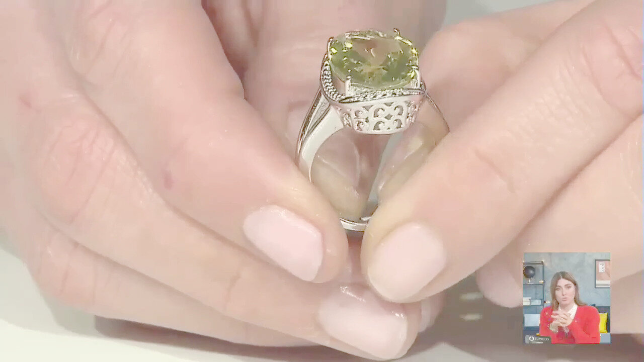 Video Anello in argento con Quarzo Ouro Verde